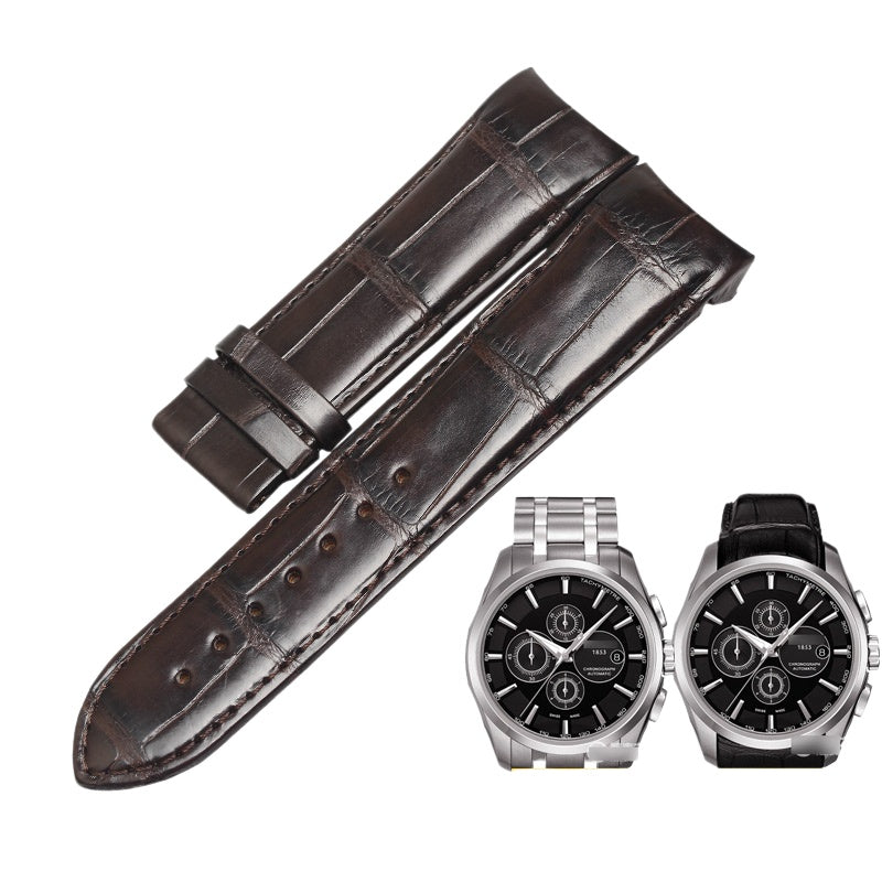 Replacement genuine leather watch strap, compatible with Tissot T-Sport T035.627A / 407 / 617 / 035.210, for men and women