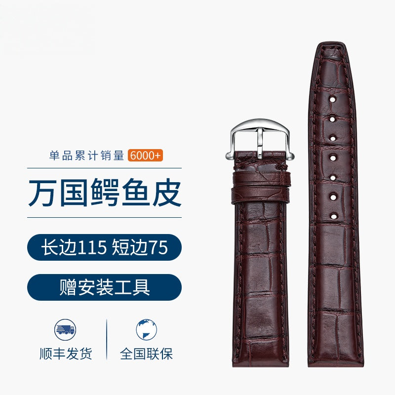 Genuine Alligator Leather Watch Strap for Men, Fits IWC Portuguese 7, Portuguese Chronograph, Portofino
