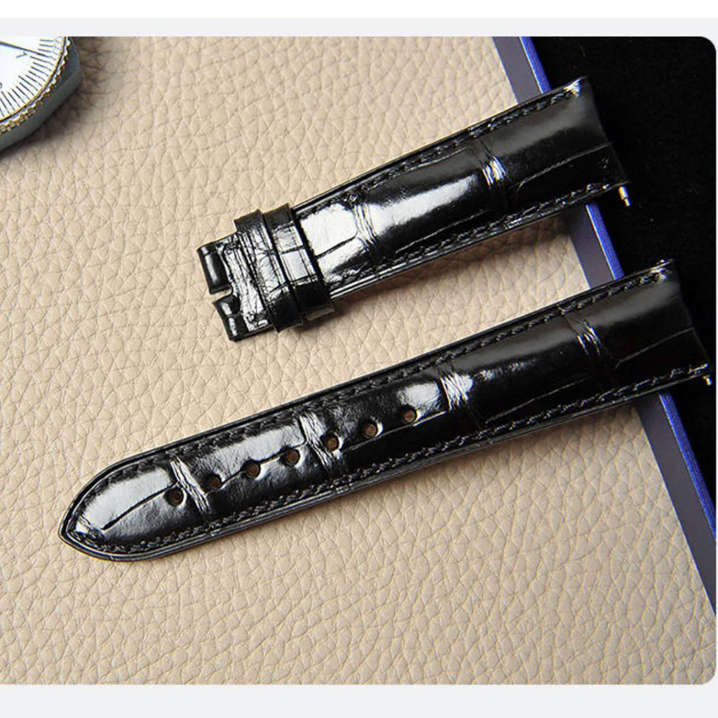 Soft Medium-Gloss American Alligator Leather Watch Strap for Men, Suitable for Jaeger-LeCoultre, Girard-Perregaux and IWC Watches