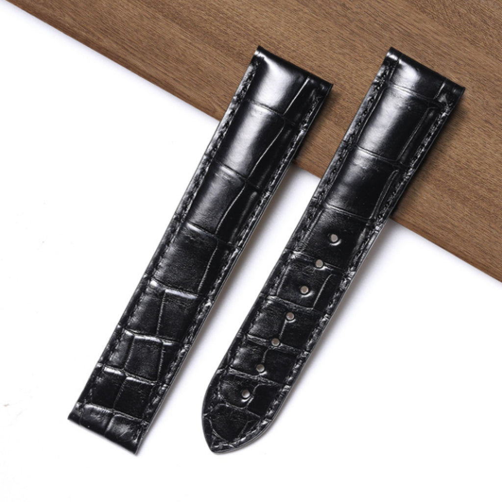 Genuine American Alligator Leather Premium Replacement Band Without Buckle for Omega Men | Speedmaster 310.32.42.50.01.002, Seamaster 210.30.42.20.01.001, De Ville Prestige 424.13.40.21.02.001 431.13.41.21.01.001