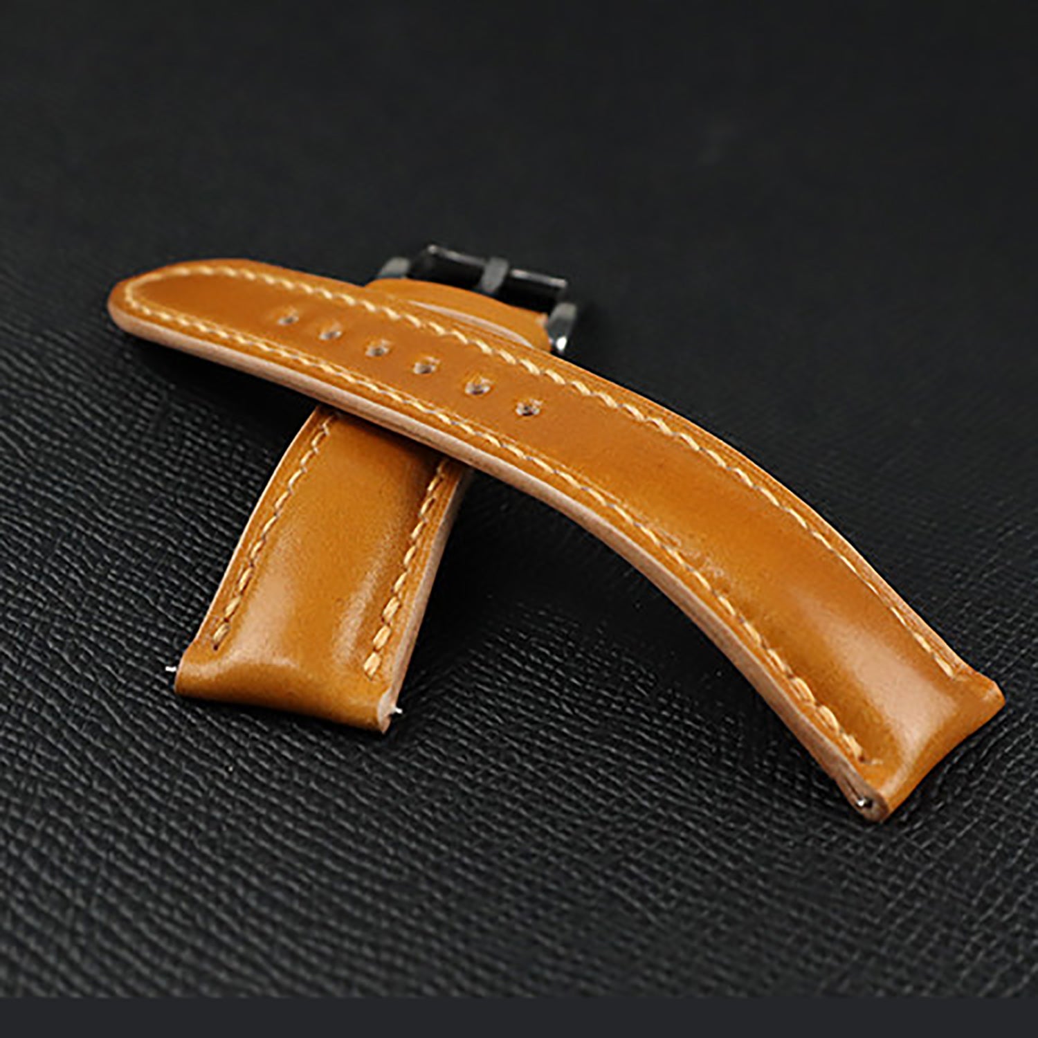New Year Premium Horsehide Leather Watch Strap - Amber Color, Multi-Color Optional, Compatible with Omega Seamaster, Longines, Piaget & Jaeger-LeCoultre