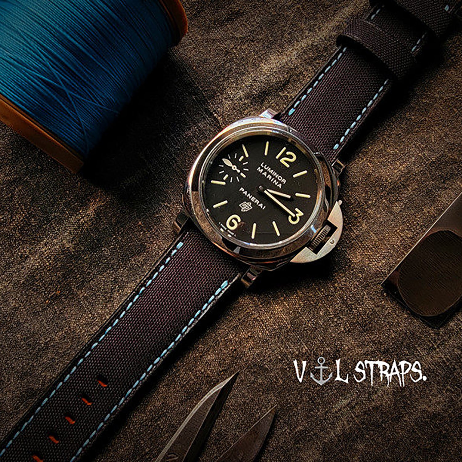 Handmade Nylon Watch Strap Customization - Waterproof, Sweat-Resistant, Durable & Soft, Black & Red, Raised Texture, Pin Buckle