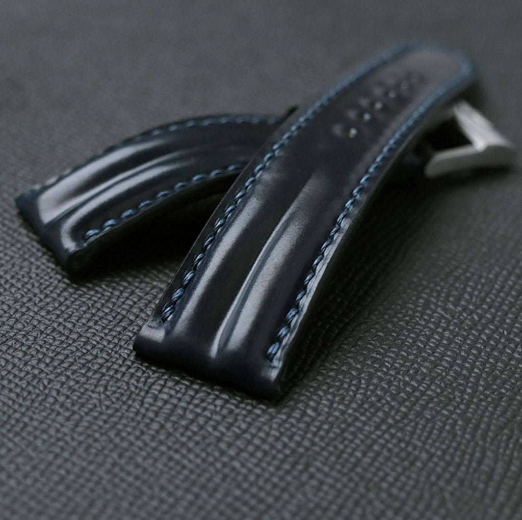 Horween Chromexcel Leather Watch Strap - Compatible with Longines Moonphase, Jaeger-LeCoultre, and Rolex Submariner (Green Dial)