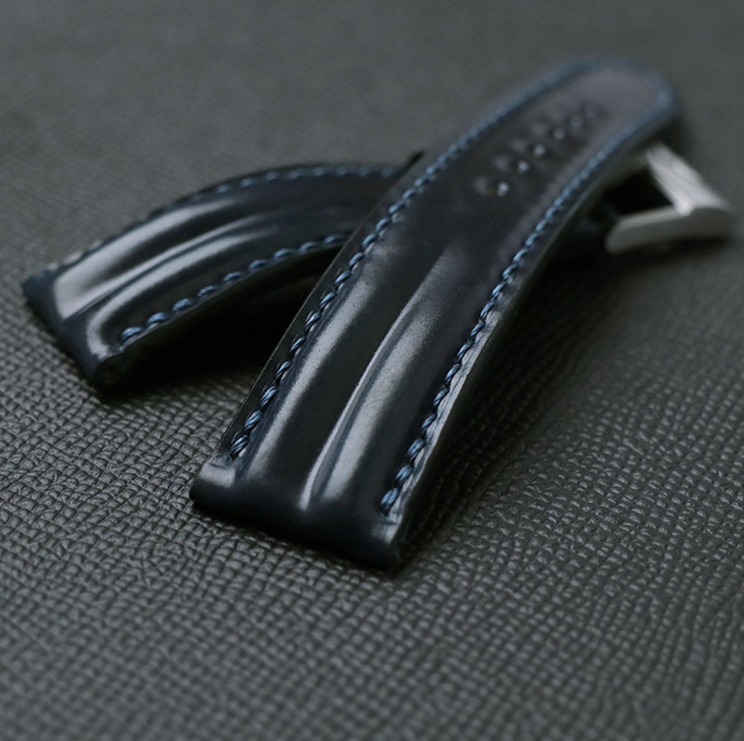 Horween Chromexcel Leather Watch Strap - Compatible with Longines Moonphase, Jaeger-LeCoultre, and Rolex Submariner (Green Dial)