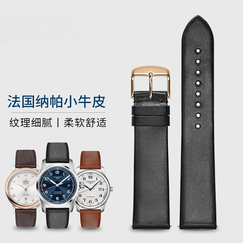 Genuine leather watch strap for men and women, thin top layer cowhide, fits Tissot, DW, Omega, Armani, Longines, IWC