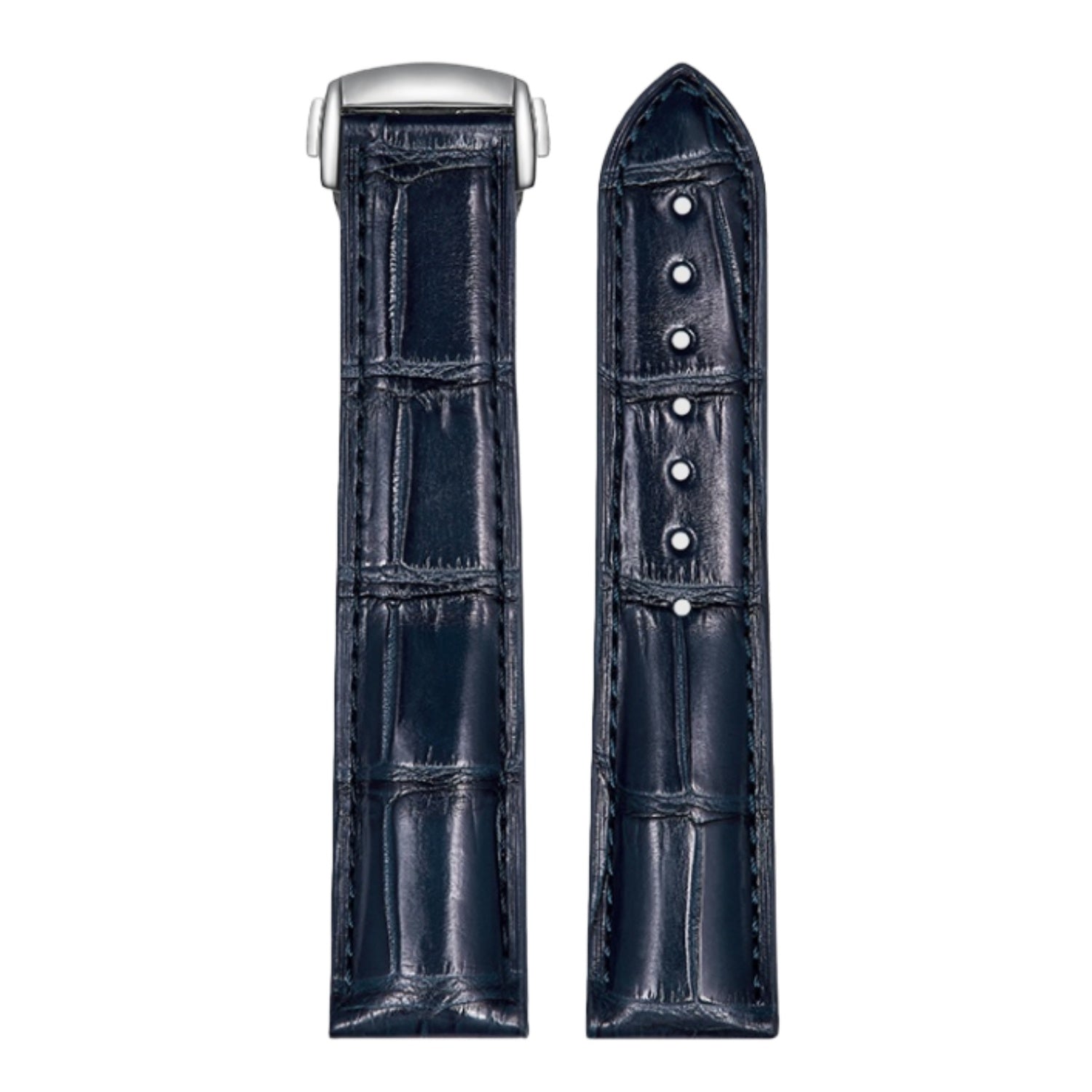 Genuine American Alligator Leather Premium Replacement Band Without Buckle for Omega Men | Speedmaster 310.32.42.50.01.002, Seamaster 210.30.42.20.01.001, De Ville Prestige 424.13.40.21.02.001 431.13.41.21.01.001