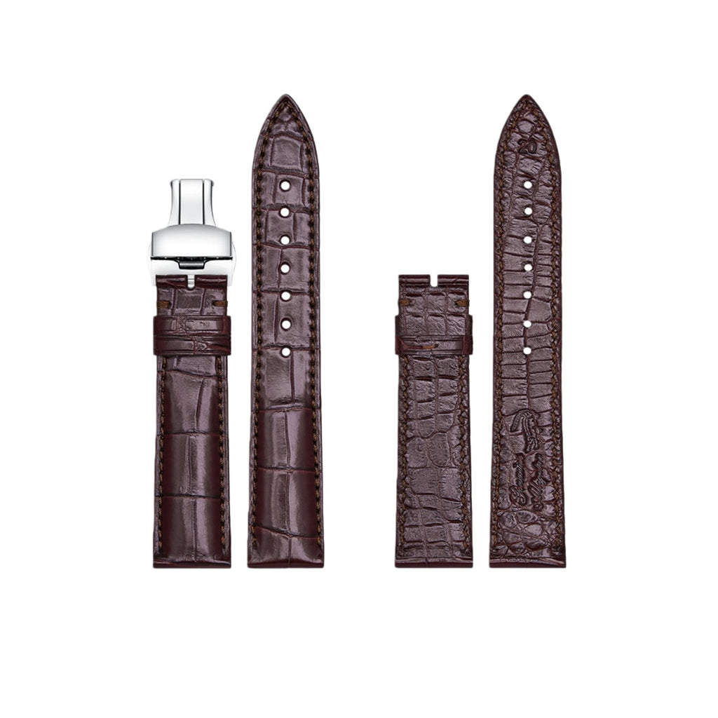 Double Sided Genuine Alligator Leather Watch Band, Unisex Replacement Strap for Vacheron Constantin, Longines, Rolex, Omega, Piaget