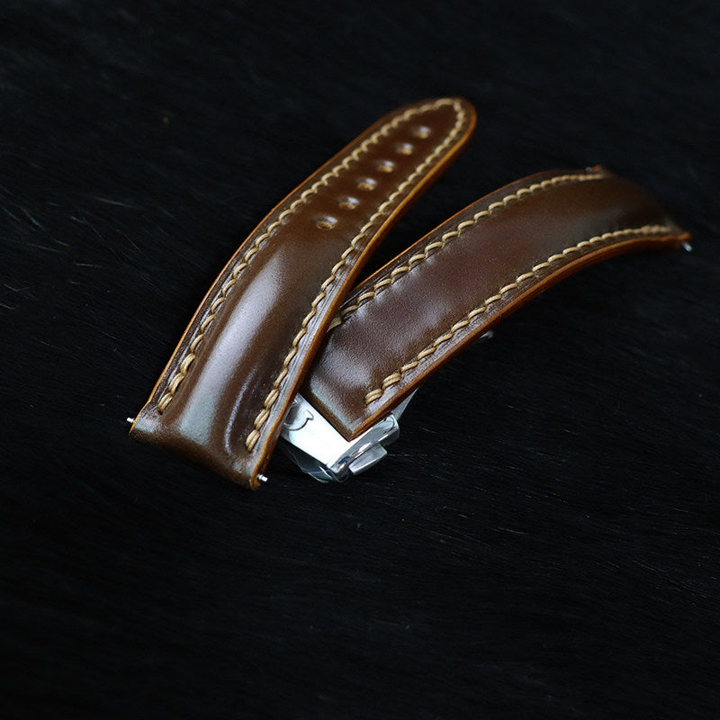 Horween Calfskin Leather Strap for Omega De Ville, Seamaster 300, and Speedmaster