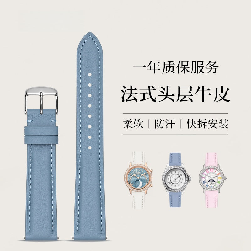 Genuine leather watch strap for men and women, soft cowhide, fits Tissot, Mido, Citizen, Armani, Longines