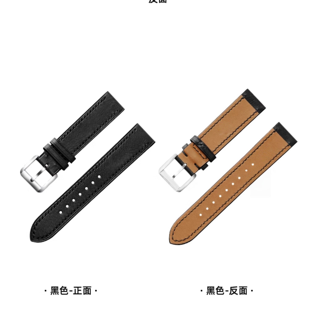 Custom-made watch strap with top-grain calfskin