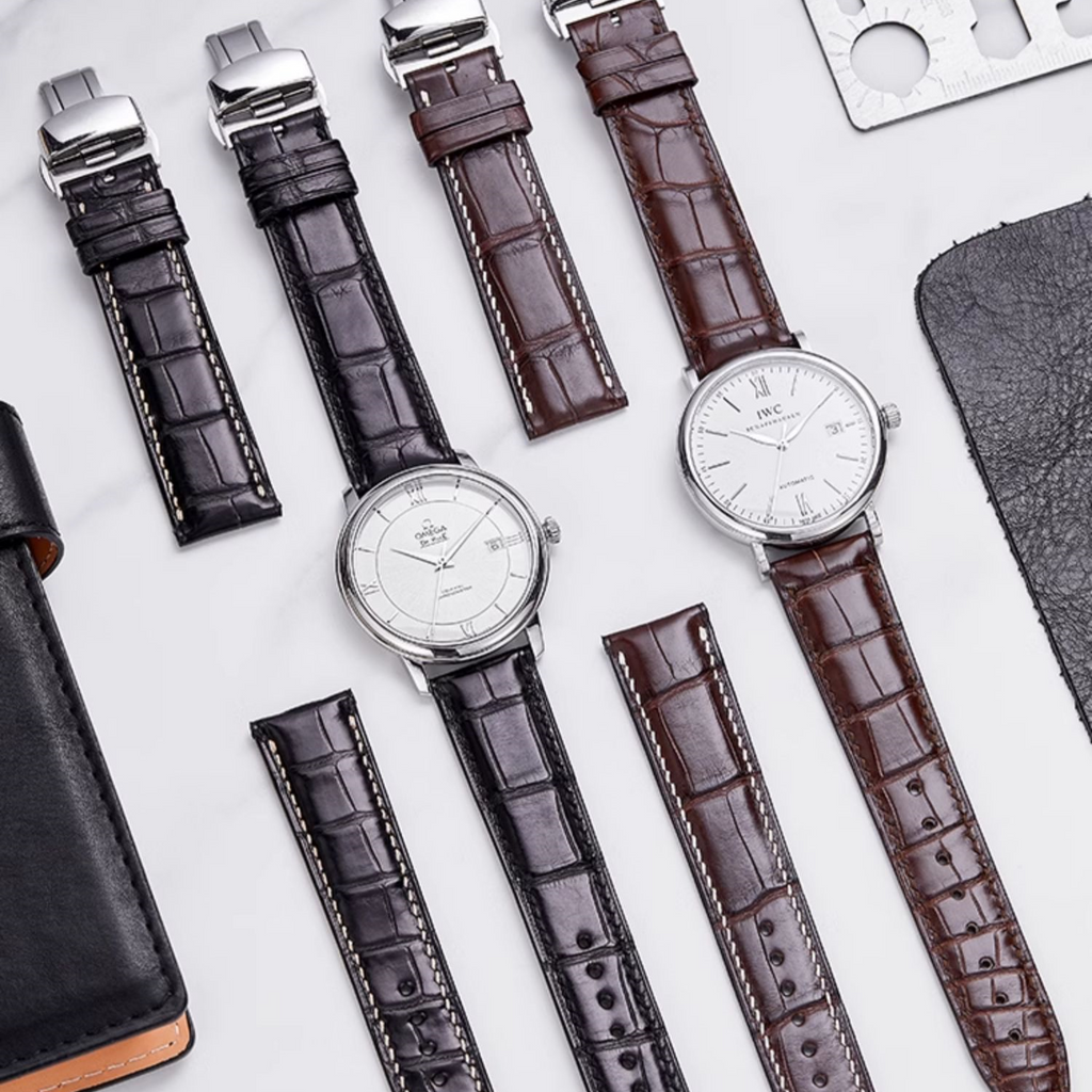 Alligator Leather Watch Strap for Men, Fits Vacheron Constantin, Jaeger-LeCoultre, IWC, Piaget, A. Lange & Söhne, Blancpain