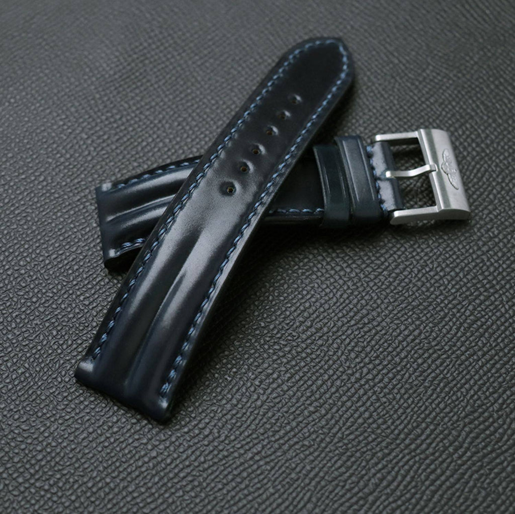 Horween Chromexcel Leather Watch Strap - Compatible with Longines Moonphase, Jaeger-LeCoultre, and Rolex Submariner (Green Dial)