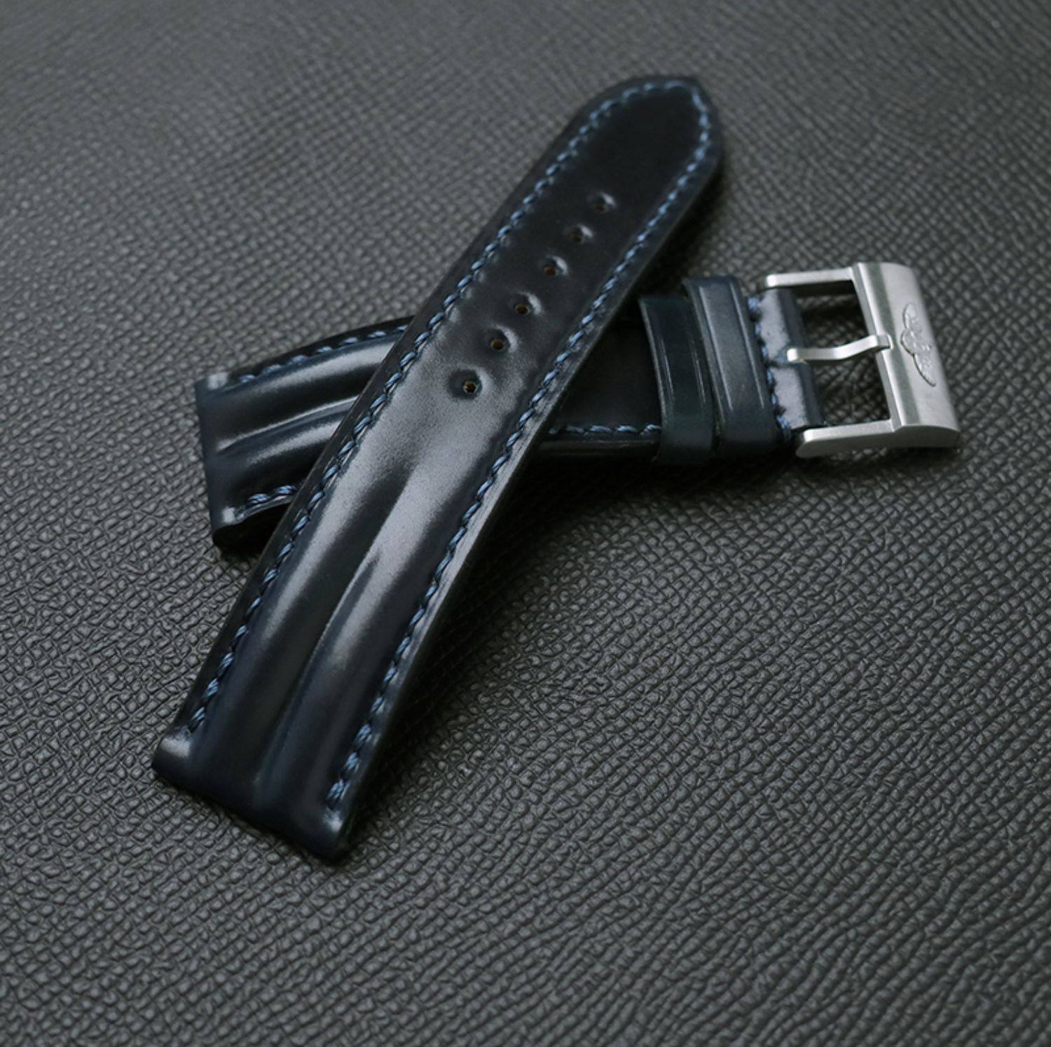Horween Chromexcel Leather Watch Strap - Compatible with Longines Moonphase, Jaeger-LeCoultre, and Rolex Submariner (Green Dial)