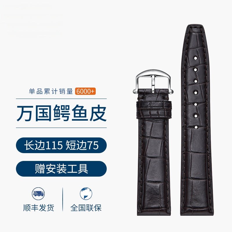 Genuine Alligator Leather Watch Strap for Men, Fits IWC Portuguese 7, Portuguese Chronograph, Portofino