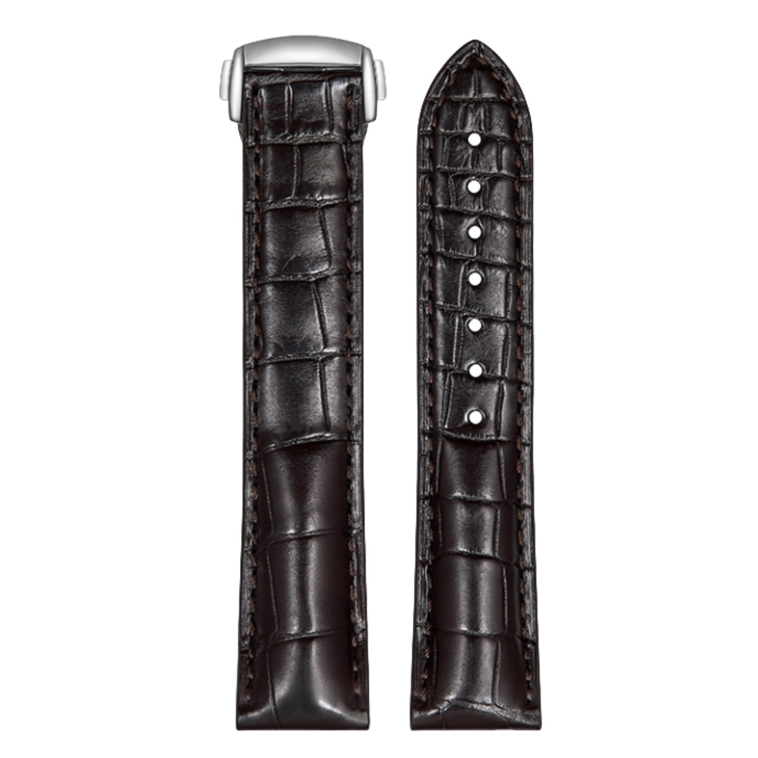 Genuine American Alligator Leather Premium Replacement Band Without Buckle for Omega Men | Speedmaster 310.32.42.50.01.002, Seamaster 210.30.42.20.01.001, De Ville Prestige 424.13.40.21.02.001 431.13.41.21.01.001