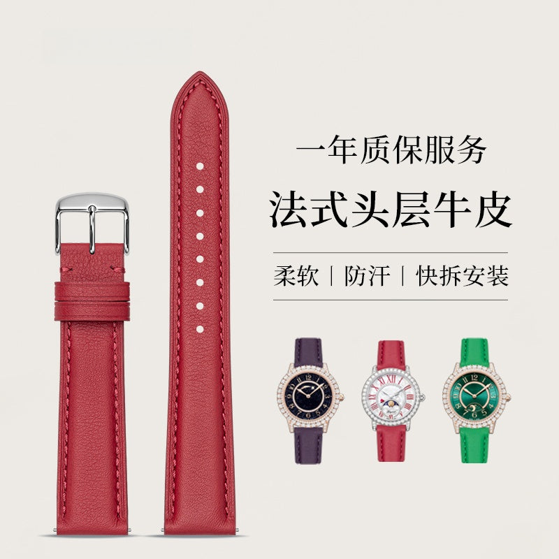 Genuine leather watch strap for men and women, soft cowhide, fits Tissot, Mido, Citizen, Armani, Longines