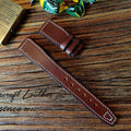 Handmade Custom Italian Cowhide Leather Watch Strap - Compatible with Pilot, Portuguese, Spitfire (Blue Pin Buckle)