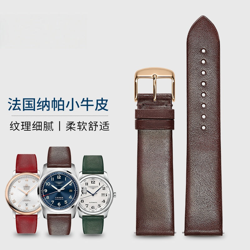 Genuine leather watch strap for men and women, thin top layer cowhide, fits Tissot, DW, Omega, Armani, Longines, IWC