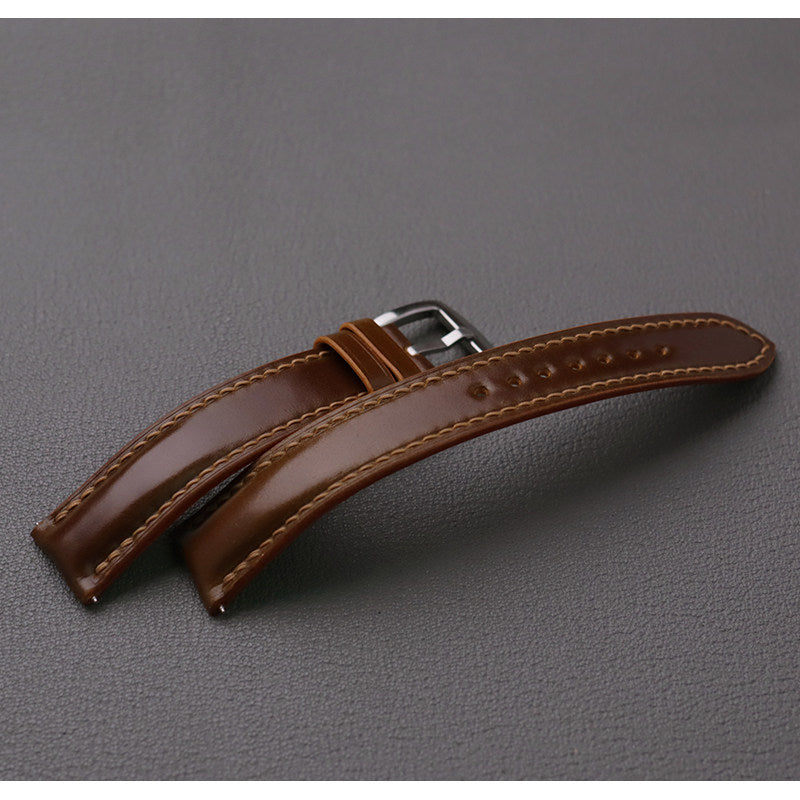 New Year Premium Horsehide Leather Watch Strap - Amber Color, Multi-Color Optional, Compatible with Omega Seamaster, Longines, Piaget & Jaeger-LeCoultre
