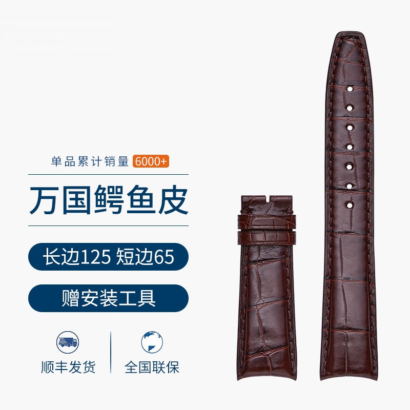 Genuine Alligator Leather Watch Strap for Men, Fits IWC Portuguese 7, Portuguese Chronograph, Portofino