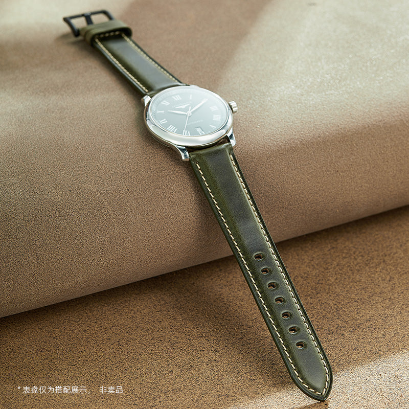 Men's genuine leather vintage frosted cowhide watch strap with quick release, fits IWC, Longines, Omega, Jaeger-LeCoultre, Mido, Tissot
