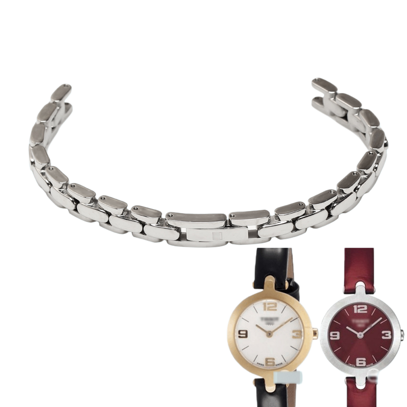 Replacement stainless steel bracelet for women, 10mm width, compatible with Tissot T003.209 Flamingo series