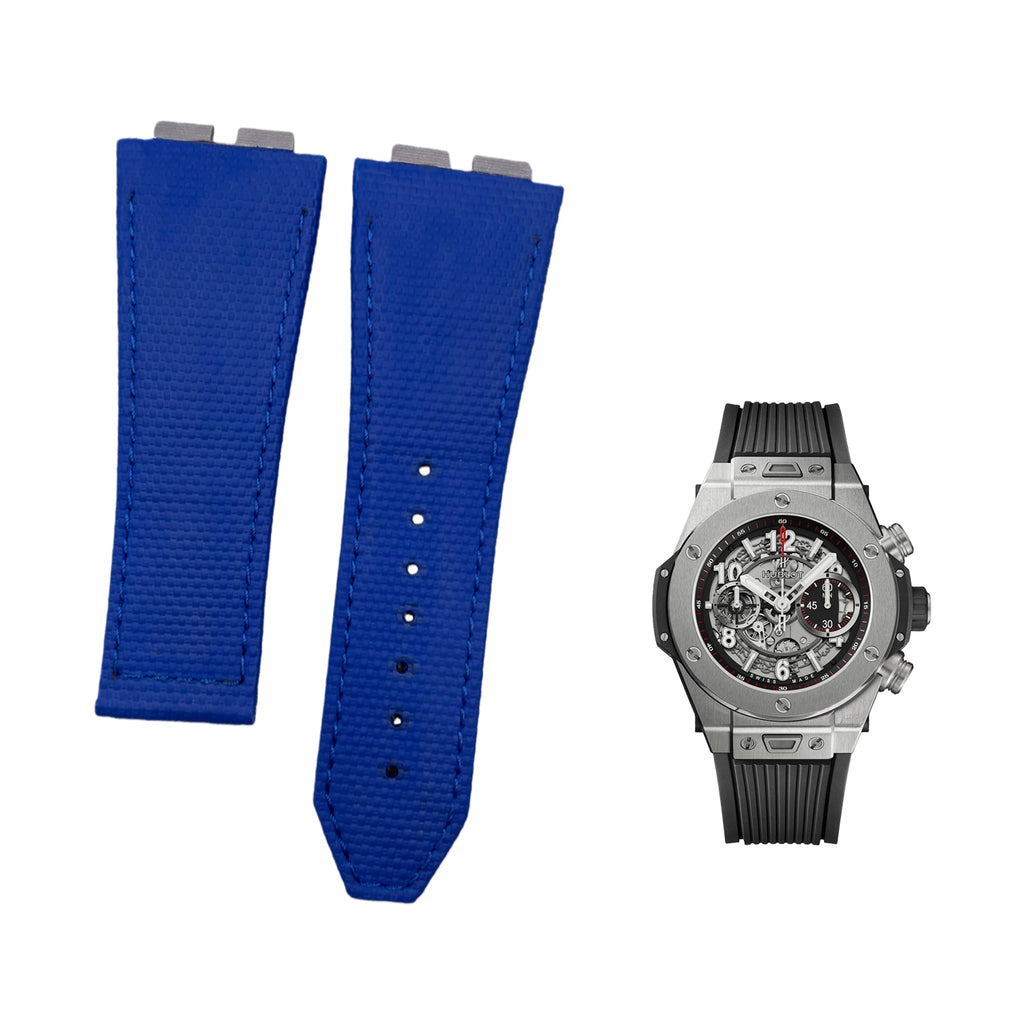 Compatible with Hublot Big Bang 441 Indigo Nylon Pattern Fluororubber Strap