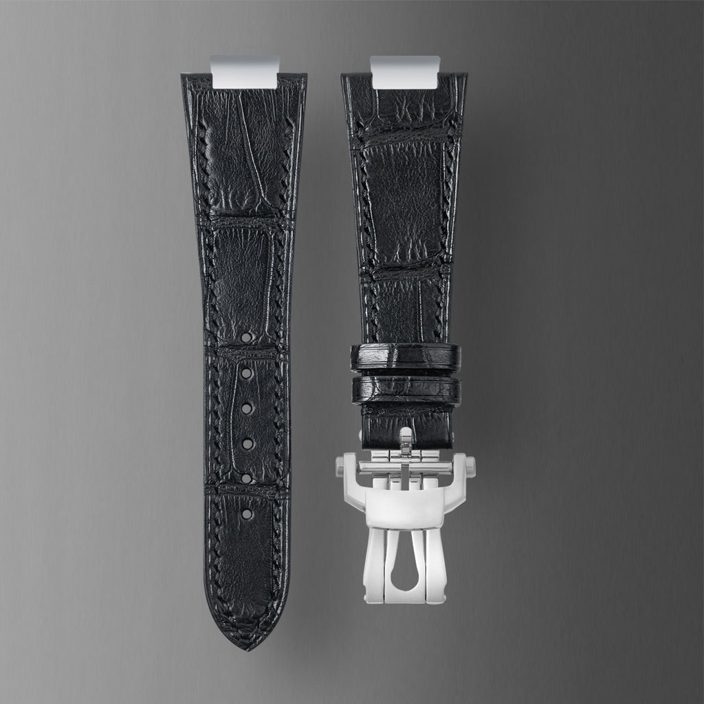 Fits Patek Philippe Nautilus ALLIGATOR leather watch strap + buckle