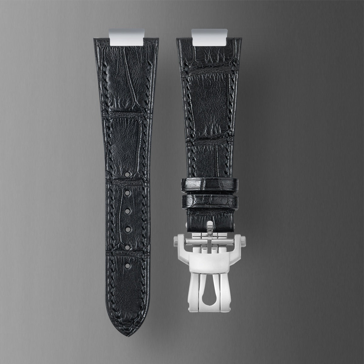 Fits Patek Philippe Nautilus ALLIGATOR leather watch strap + buckle