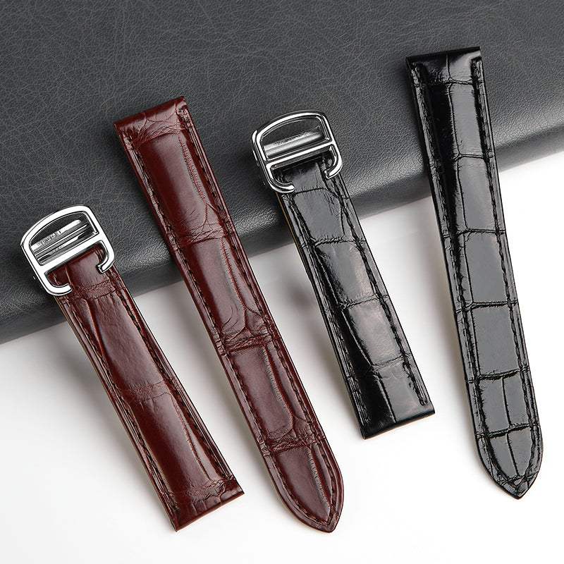Alligator Leather Watch Strap for Cartier Tank W5200003 W5200013 | Clé WSCL0018 | Ronde Solo W6701004 W6701005 | 16mm 19mm Unisex