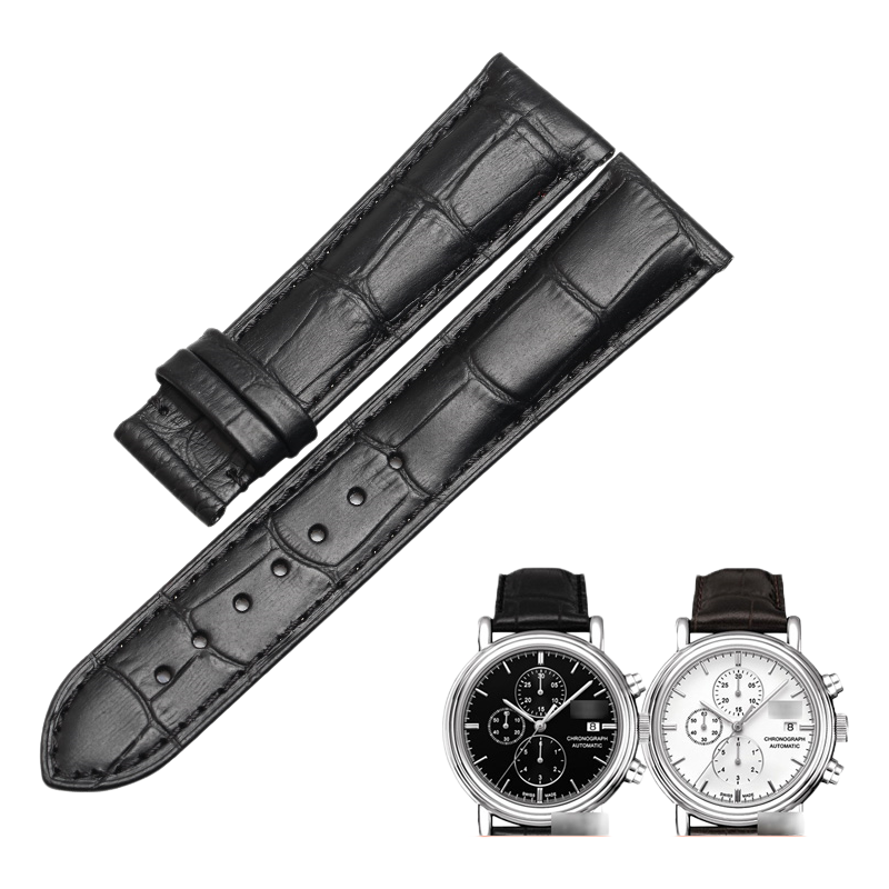 Replacement genuine leather watch strap, 21mm width for men, compatible with Tissot Carson T068.427A