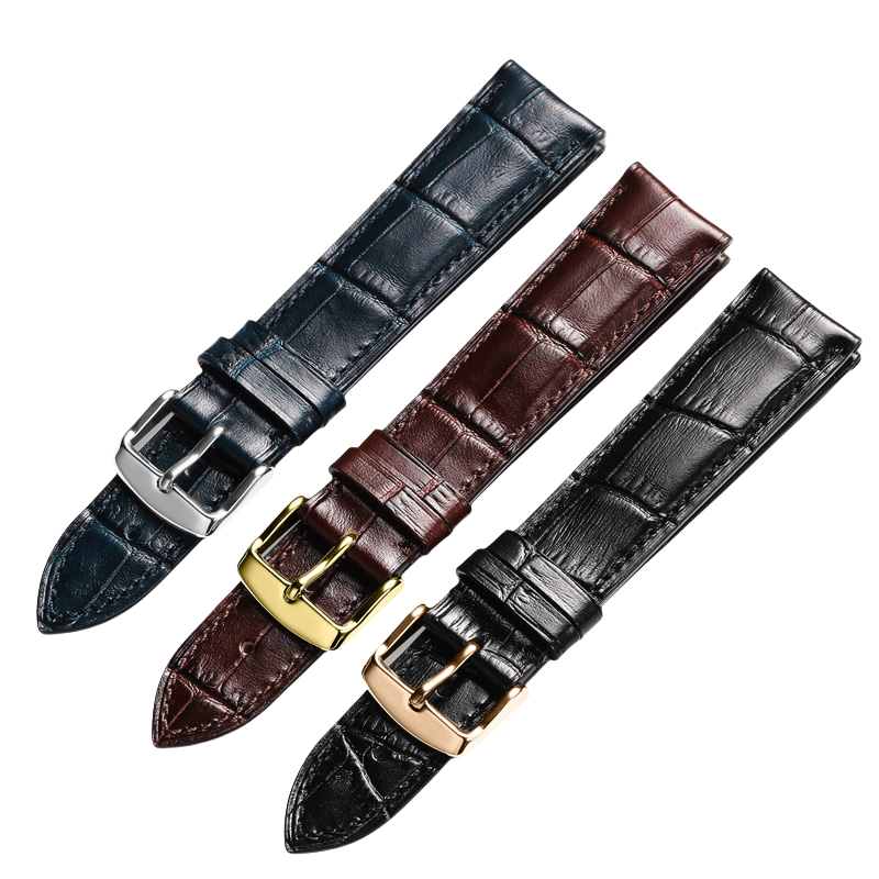 Genuine cowhide watch strap for men and women, fits Seiko, Tissot, Ernest Borel, Hamilton, Tianwang, Mido