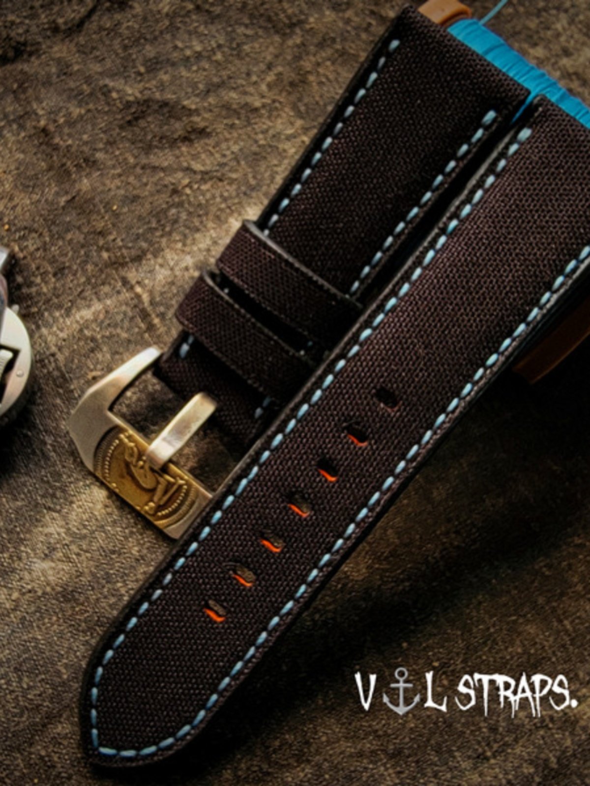 Handmade Nylon Watch Strap Customization - Waterproof, Sweat-Resistant, Durable & Soft, Black & Red, Raised Texture, Pin Buckle