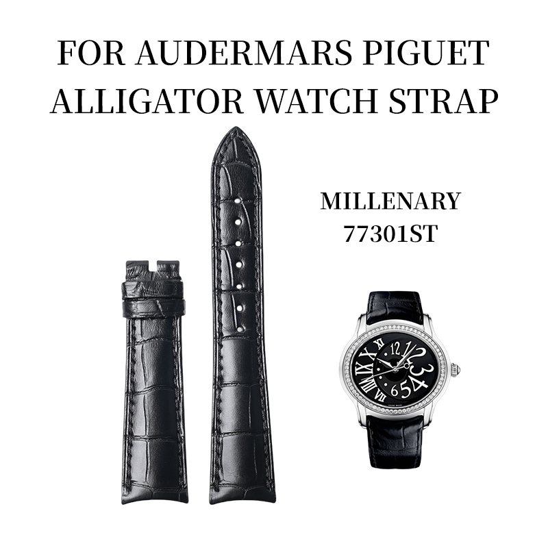Fits Audemars Piguet Millennium 77301ST Watch Strap - ALLIGATOR Leather Watch Strap
