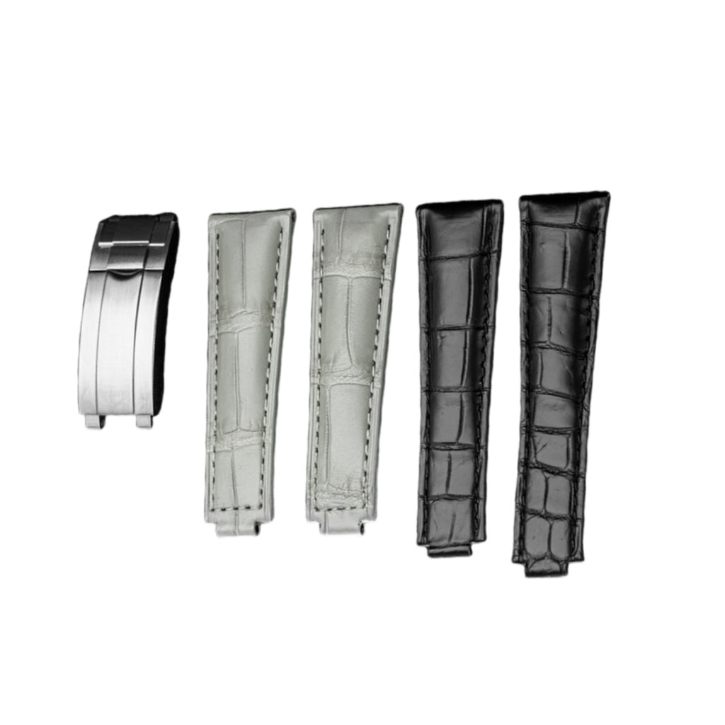 Alligator Leather Watch Strap for Rolex Submariner / Datejust / Oyster Perpetual, Handmade Custom