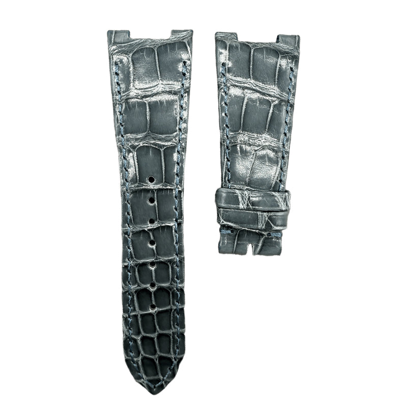 Compatible with Patek Philippe Nautilus 5712 Grey Blue ALLIGATOR Strap