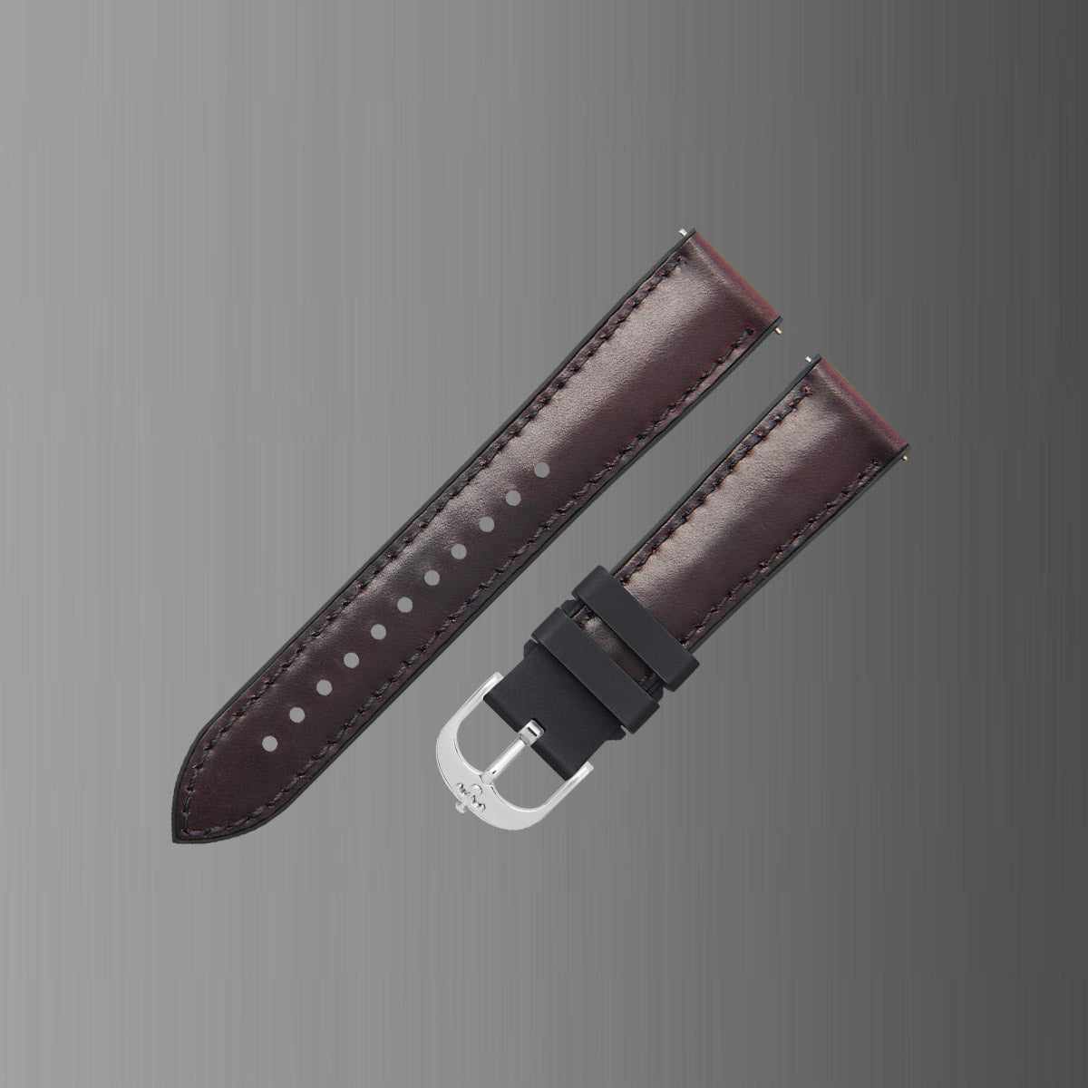 Fits Longines, Rolex, IWC, Omega Watch Straps – Cordovan Leather with Rubber Insert Watch Strap
