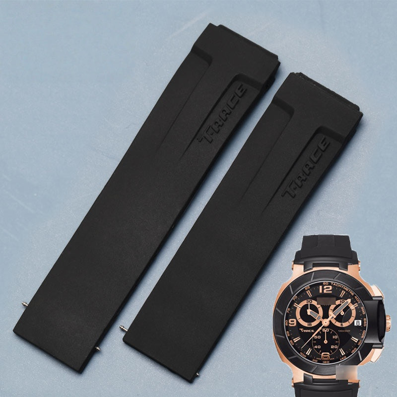 Replacement rubber watch strap for Tissot T048 T048.417A T-Race Motorcycle Racing