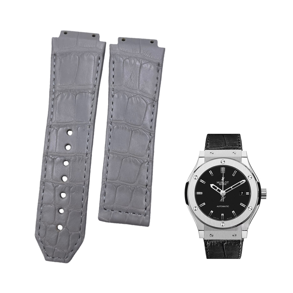 Compatible with Hublot Big Bang Classic Fusion 501/521 ALLIGATOR Folding Genuine Leather Strap