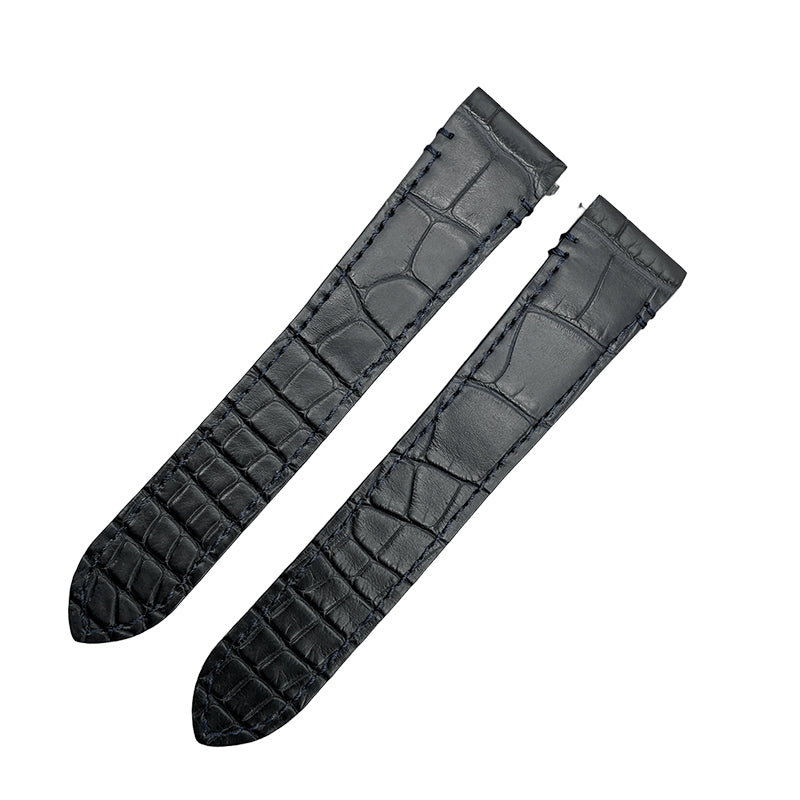 Compatible with Cartier Santos WSSA0039/WGSA0028 Black ALLIGATOR Strap
