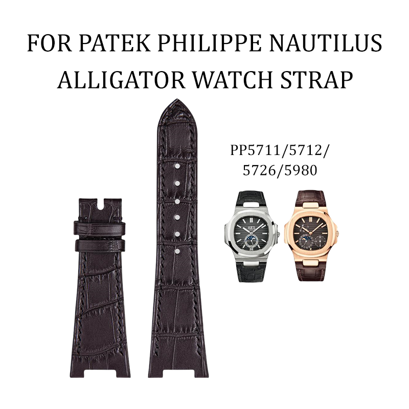Fits Patek Philippe Nautilus 5711 5712 5726 5980 watch strap ALLIGATOR strap
