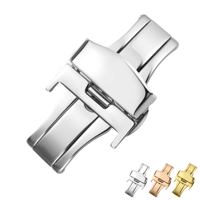 Stainless Steel Butterfly Deployment Clasp, Watch Buckle Accessories 12 14 16 18 20mm