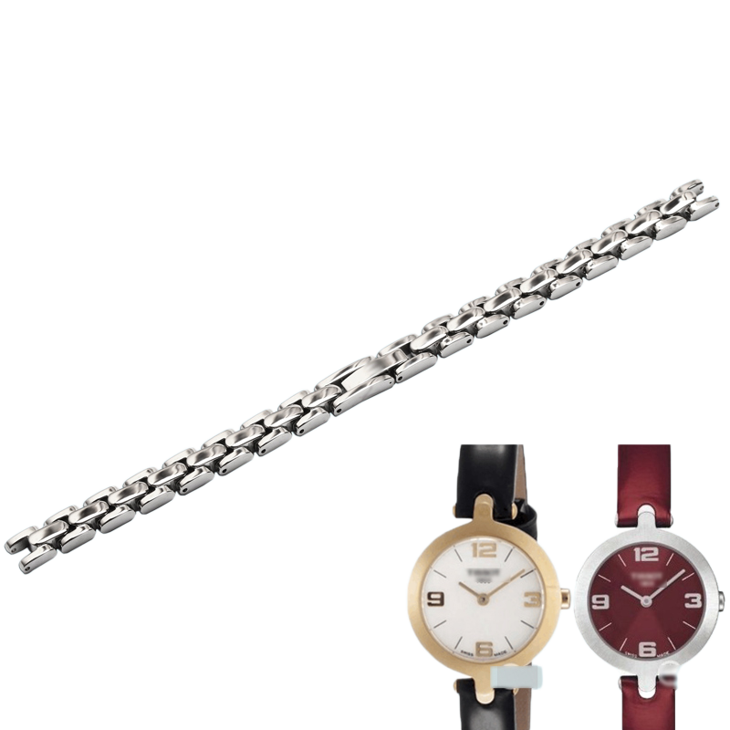 Replacement stainless steel bracelet for women, 10mm width, compatible with Tissot T003.209 Flamingo series