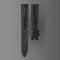 Fits Chopard Imperiale watch strap, black ALLIGATOR leather with circular grain