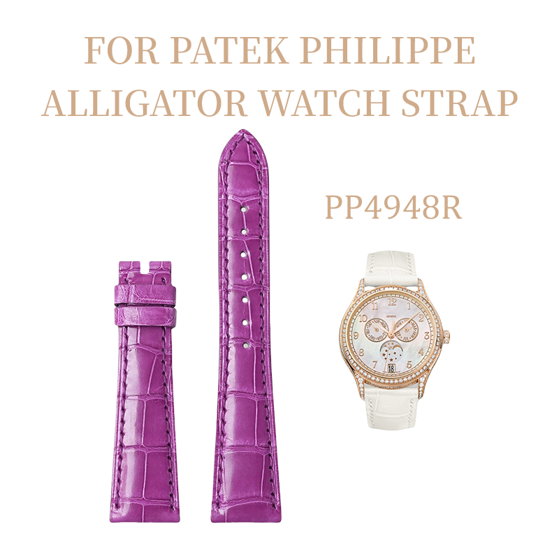 Fits Patek Philippe 4948R watch strap ALLIGATOR strap