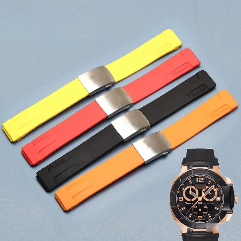 Replacement rubber watch strap for Tissot T048 T048.417A T-Race Motorcycle Racing