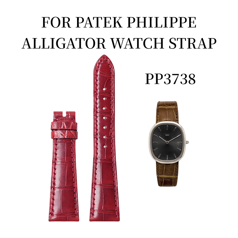 Fits Patek Philippe 3738 watch strap ALLIGATOR strap