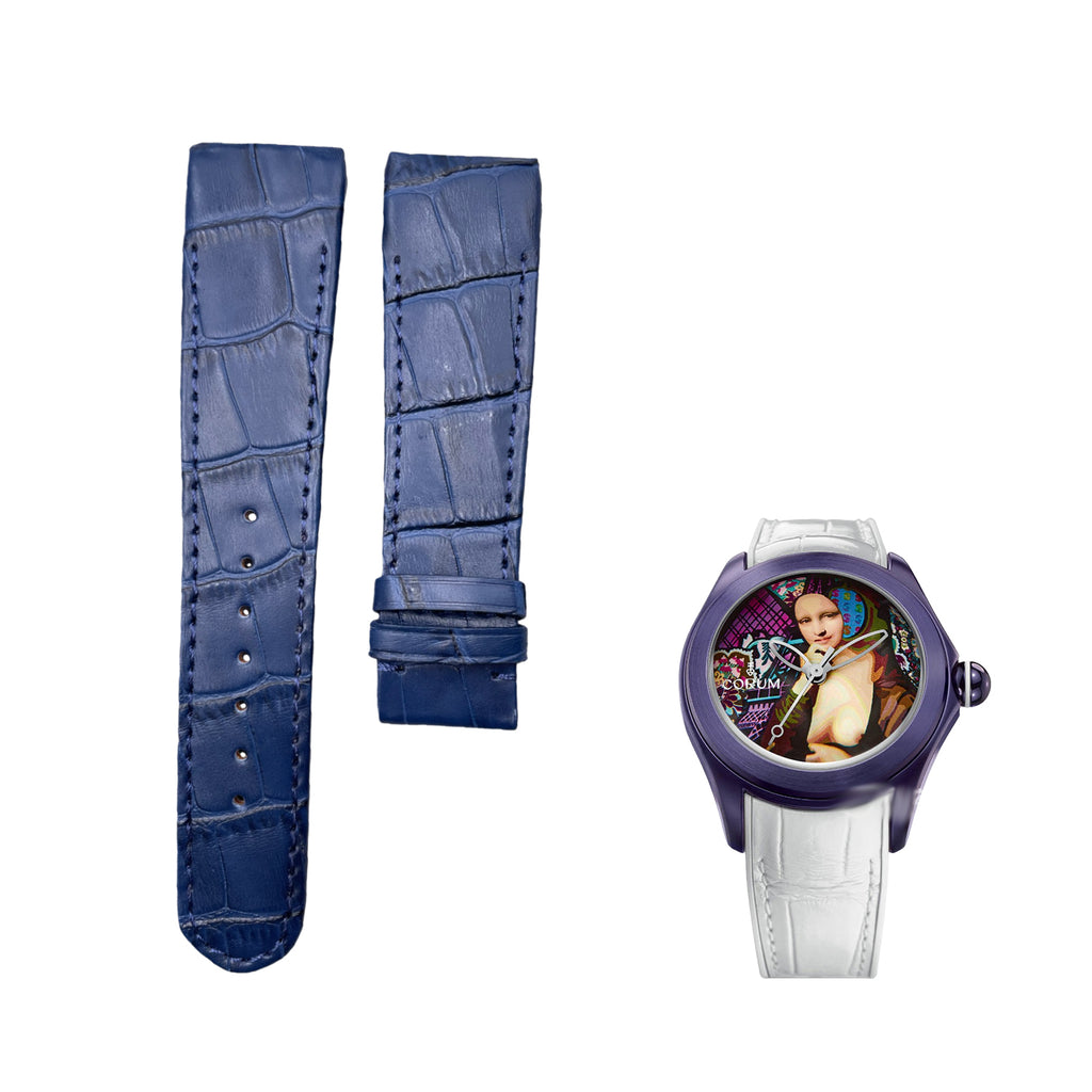 Custom Handmade Orange Cowhide Leather Watch Strap with Buckle for Ulysse Nardin Bubble Series