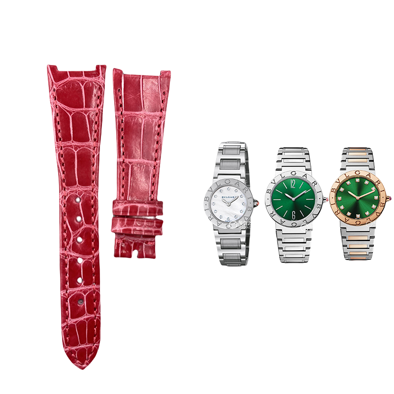 Compatible with BVLGARI∙BVLGARI 103693 series, genuine leather watch strap for women, original style for BVLGARI