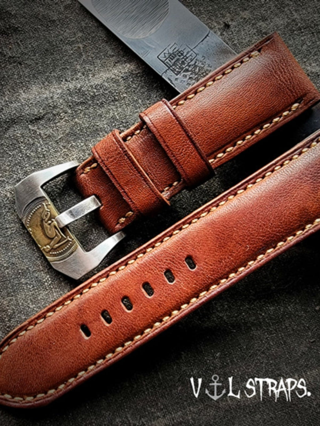 Handmade Custom Italian Vintage Thickened Soft American Original Leather Watch Strap
